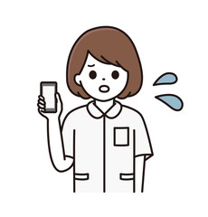 看護師 スマートフォン イラスト