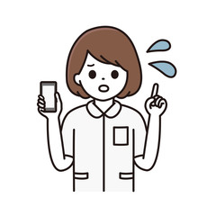 看護師 スマートフォン イラスト