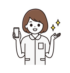 看護師 スマートフォン イラスト