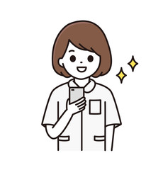 看護師 スマートフォン イラスト