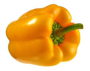 Yellow pepper isolated on a white background. Clipping path