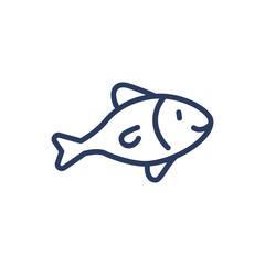 Fish thin line icon. Seafood, sea, meat isolated outline sign. Products and allergens concept. Vector illustration symbol element for web design and apps