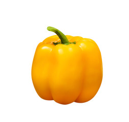 Yellow sweet pepper or capsicum annuum isolated on white background , clipping path
