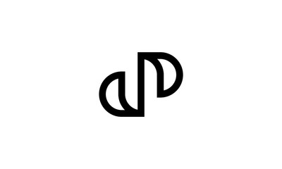 initial D and P with line style logo design concept