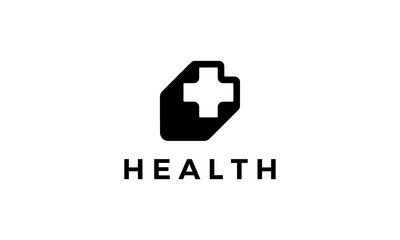 health plus sign logo design concept