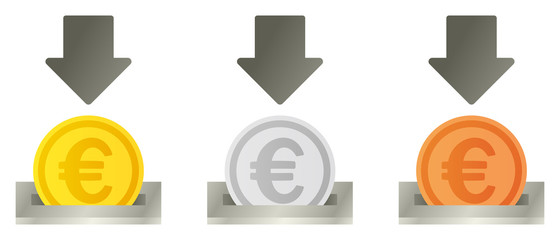 ユーロ硬貨投入口