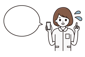 看護師 スマートフォン 吹き出し イラスト