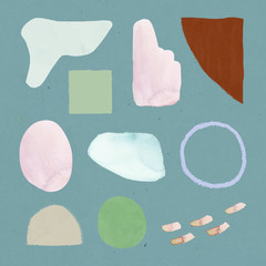 Neutral watercolor element set vector