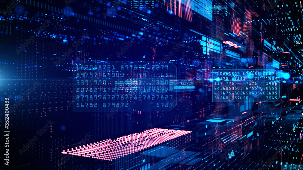 Poster digital cyberspace and data network connections. transfer digital data high-speed internet. technolo