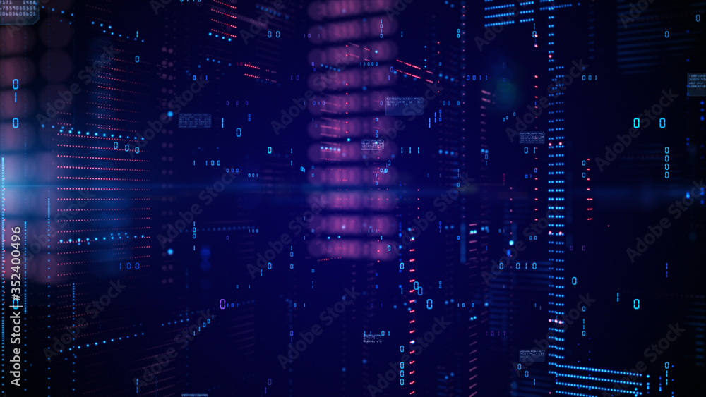 Poster digital cyberspace and data network connections. transfer digital data high-speed internet. technolo