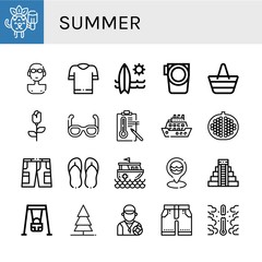 summer icon set