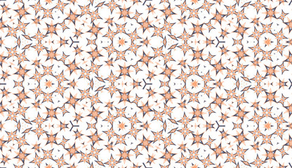 Kaleidoscope seamless pattern. Colored abstraction on white background. Useful as design element for texture and artistic compositions. - 352400482