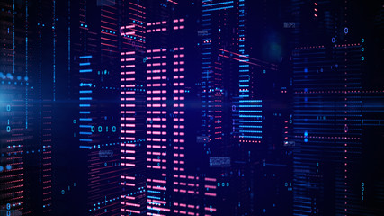 Digital cyberspace and data network connections. Transfer digital data high-speed internet. Technology digital data in the future background concept.