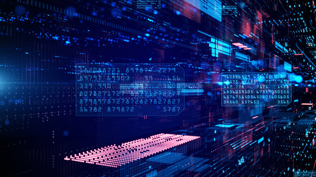 Digital cyberspace and data network connections. Transfer digital data high-speed internet. Technology digital data in the future background concept.