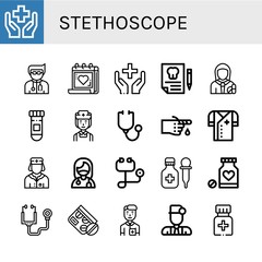 stethoscope icon set