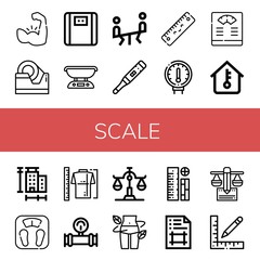 scale simple icons set
