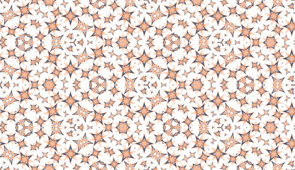 Kaleidoscope seamless pattern. Colored abstraction on white background. Useful as design element for texture and artistic compositions.