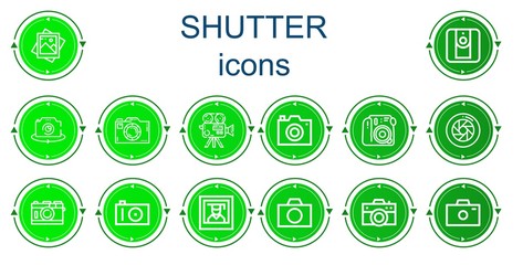 Editable 14 shutter icons for web and mobile