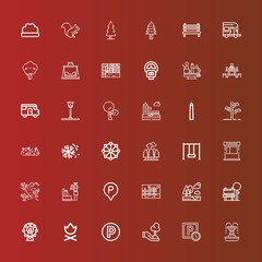 Editable 36 park icons for web and mobile