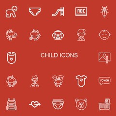 Editable 22 child icons for web and mobile