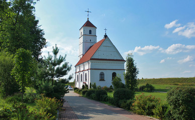 Obraz premium Beautiful Transfiguration Cathedral in Belarus. Summer beauty