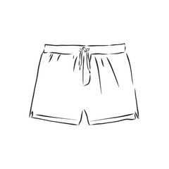 Vector illustration of shorts. Casual clothes. shorts, vector sketch illustration