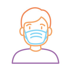man using protective surgical mask for covid 19 prevention vector illustration design