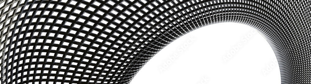 Poster 3d illustration, of grey abstract mesh design background, triangular texture, wide panoramic for wal