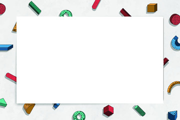 Colorful Memphis patterned frame vector