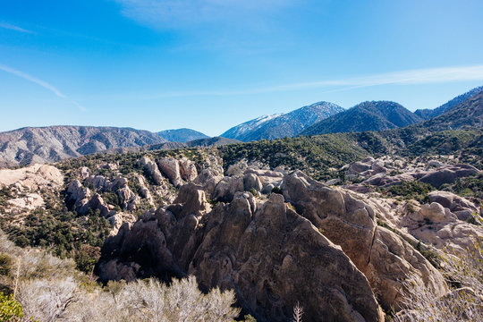 Scenic View Of Tree Mountains At Angeles National Forest