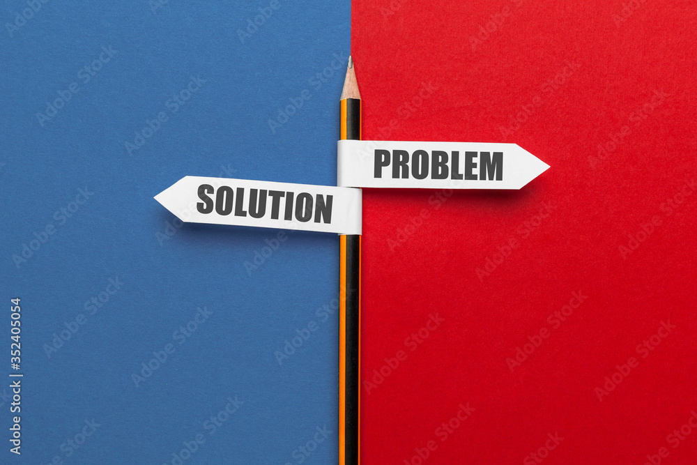 Aufkleber pencil - direction indicator - choice of problem or solution.