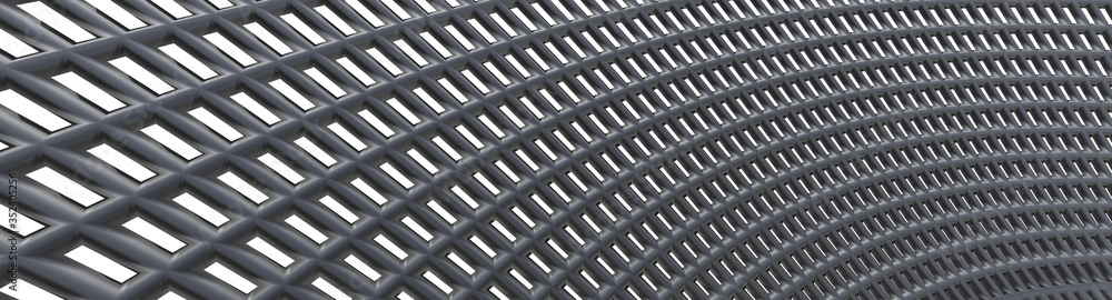 Poster 3d illustration, of grey abstract mesh design background, triangular texture, wide panoramic for wal