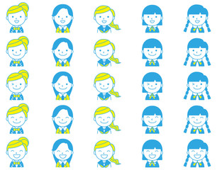 アイコン女子学生笑顔01