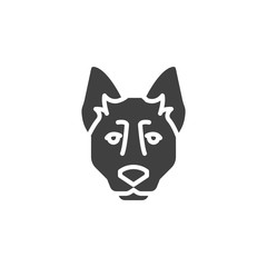 Fototapeta na wymiar Shepherd dog vector icon. filled flat sign for mobile concept and web design. Sheep-dog glyph icon. Symbol, logo illustration. Vector graphics