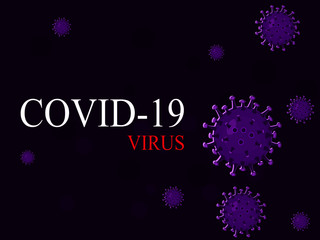 Covid 19 virus message on the background of virus cells, virus spread concept