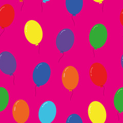 different colors balloon in a flat style. Seamless pattern vector graphics. rainbow bright holiday decoration merry holiday birthday new year wedding