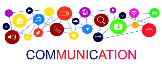 Vector of a communication concept.Colorful interactive communication