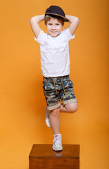 modern boy on a yellow background