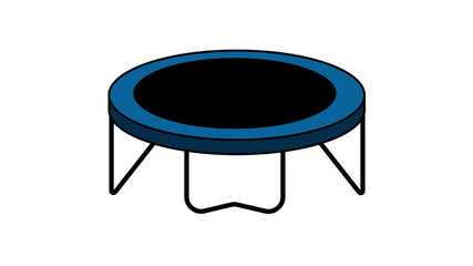 Jumping trampoline flat realistic icon. Isolated trampoline