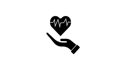 heart icon, medical signs on white background