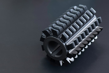 hobbing cutter mill tools special On black background. Material high speed steel. Regrind use wheel...