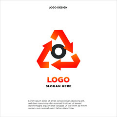 O recycle logo icon design template sign