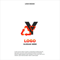 Y recycle logo icon design template sign