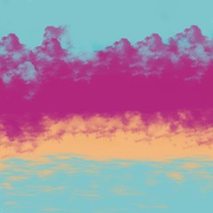 Abstract summer sky painting and ocean