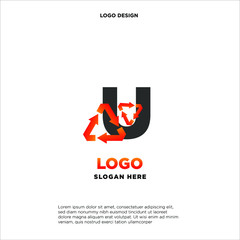 U recycle logo icon design template sign