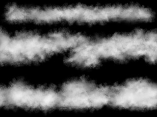 Smoke set in black background 