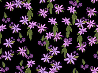 Seamless floral pattern. Flowers texture. Simplicity flower surface soft design.