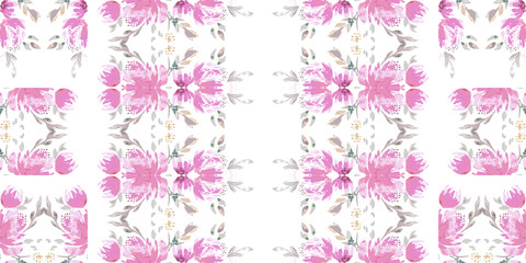 Vintage flower native pattern. Abstract ornate bohemian element. Folk american flowers. Print flower.