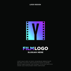 Letter Y initial logo for Cinema film and videography design template
