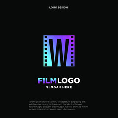 Obraz premium Letter W initial logo for Cinema film and videography design template